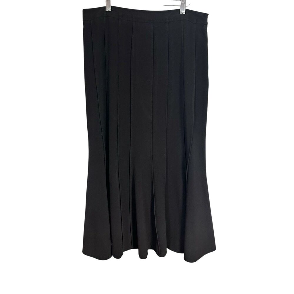 Studio London Womens Size 10 Black Pleated Midi Skirt Academia Preppy Office